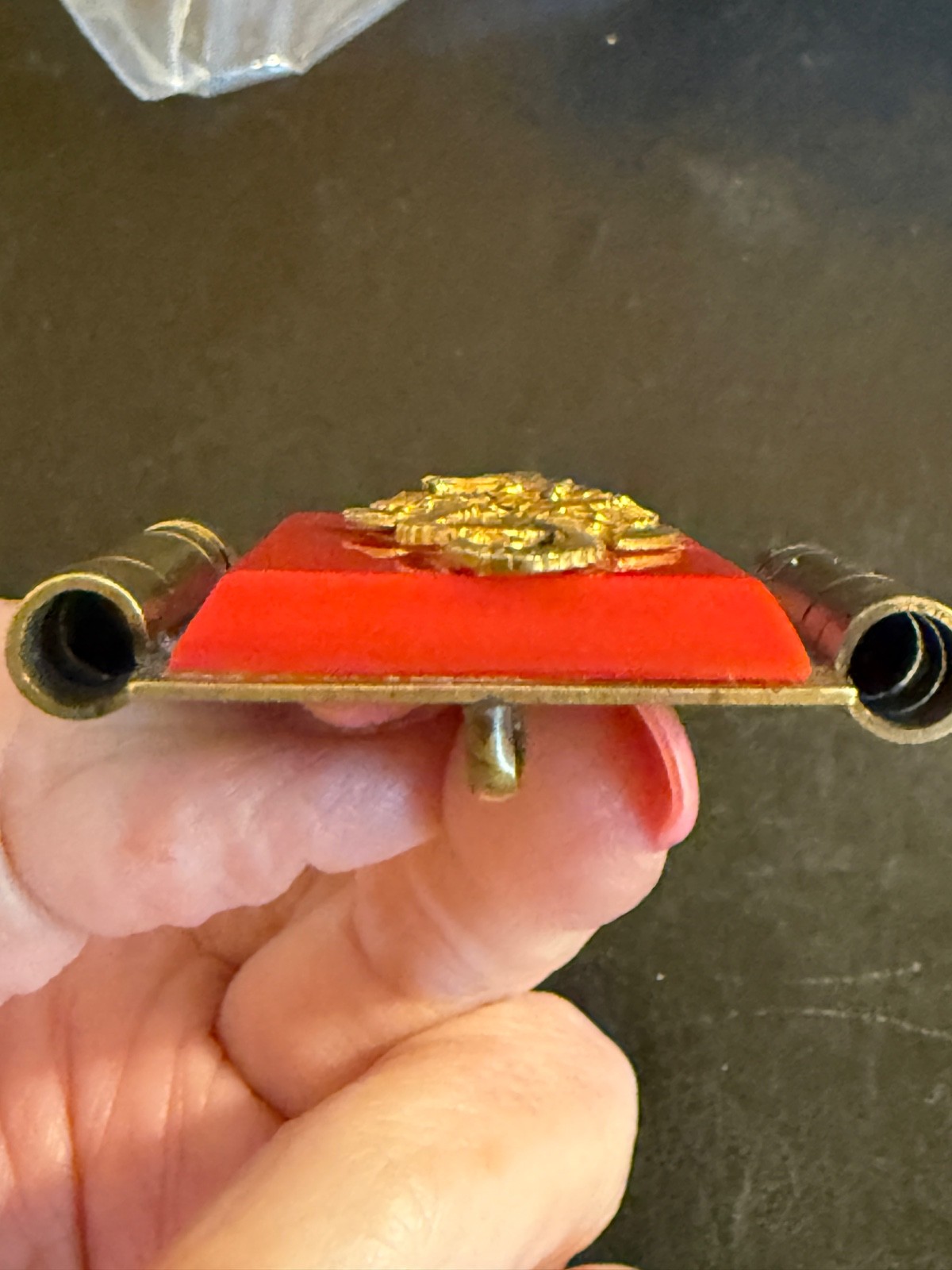 Vintage France Jean Painleve Seahorse Brooch French Bakelite 1930s Art Deco Red