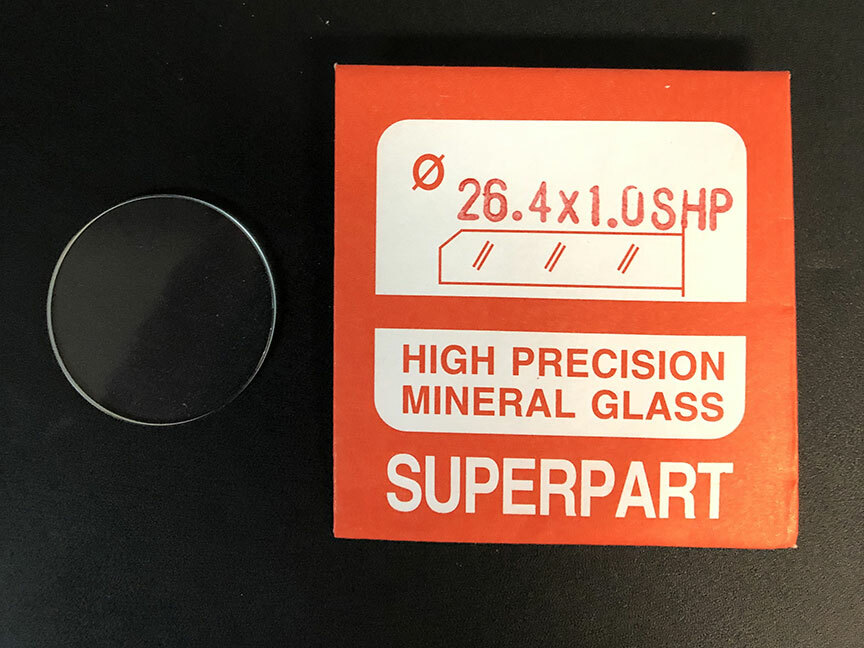 1.0mm Thick Flat Round Mineral Glass Watch Crystal 26.1mm – 27.0mm Diameter