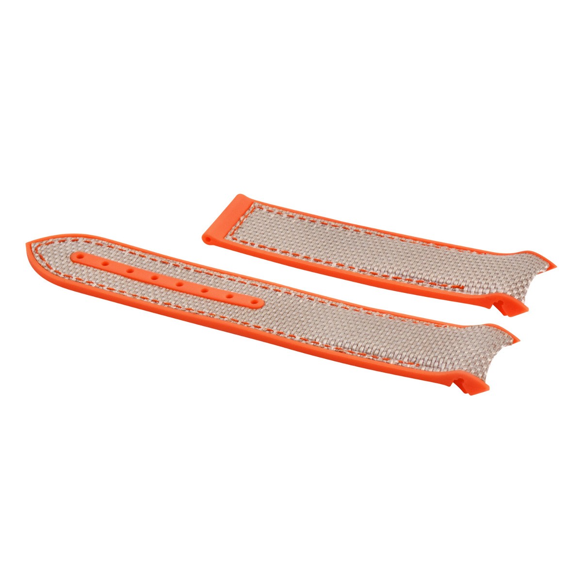 20mm Beige Nylon Rubber Replacement Strap Orange Stitching For Omega Seamaster