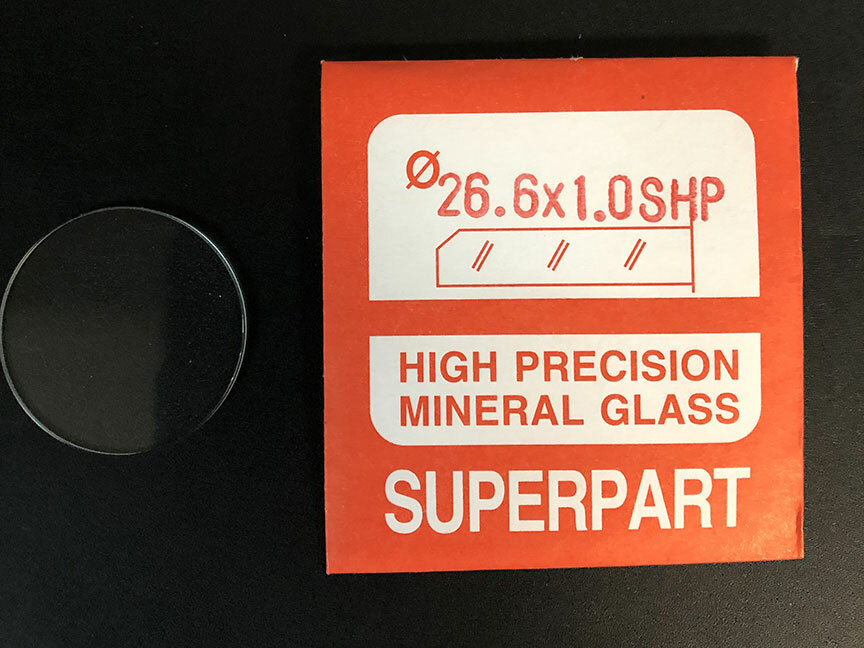 1.0mm Thick Flat Round Mineral Glass Watch Crystal 26.1mm – 27.0mm Diameter
