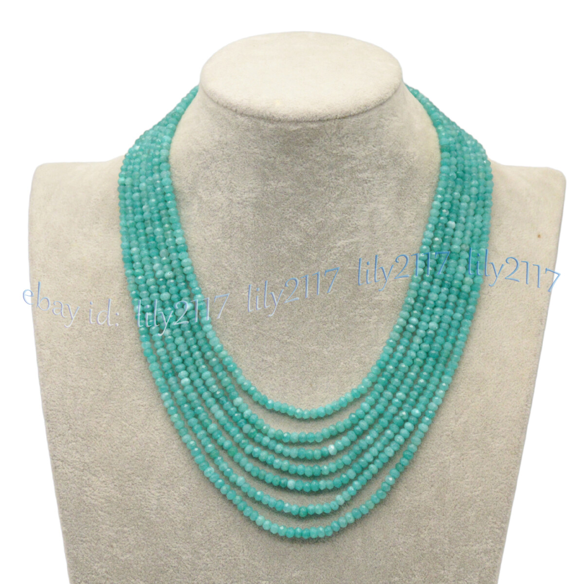7 Rows Faceted 2x4mm Multicolor Jade Gemstone Rondelle Beads Necklaces 17-23”