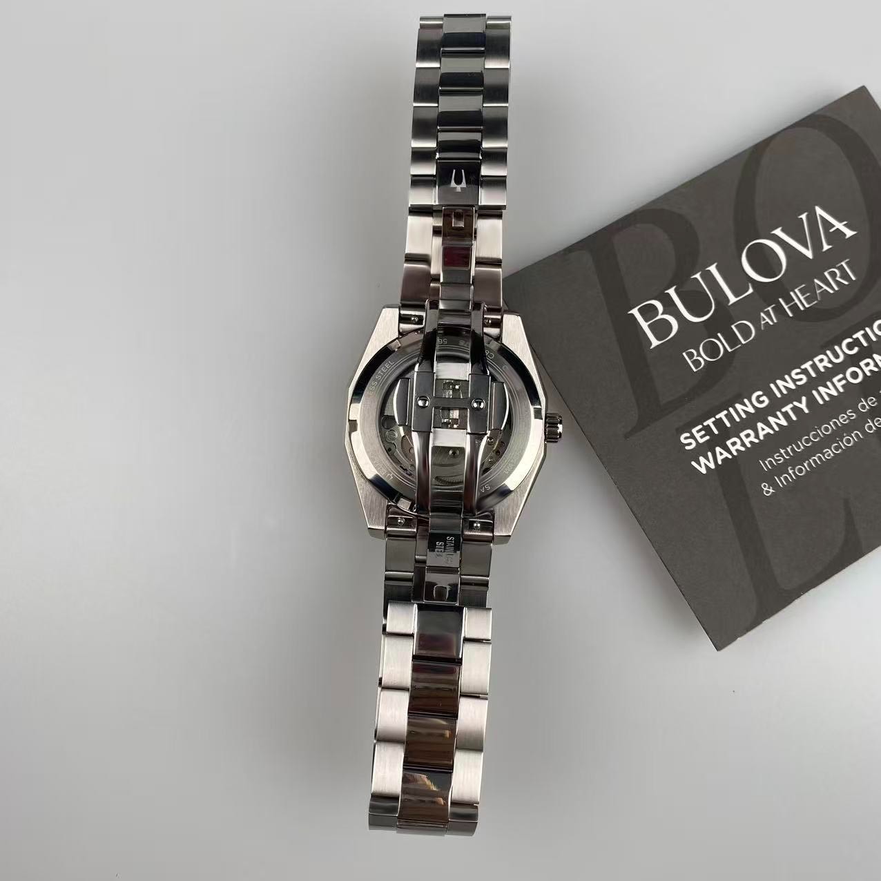 New Bulova Surveyor Men’s Automatic Watch Brown Dial Stainless Steel 39mm 96B470