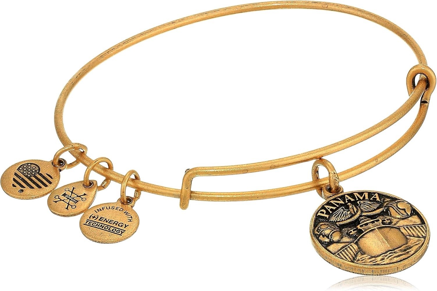 Rare Alex & Ani Women’s Panama, Charm Bangle, Rafaelian Gold