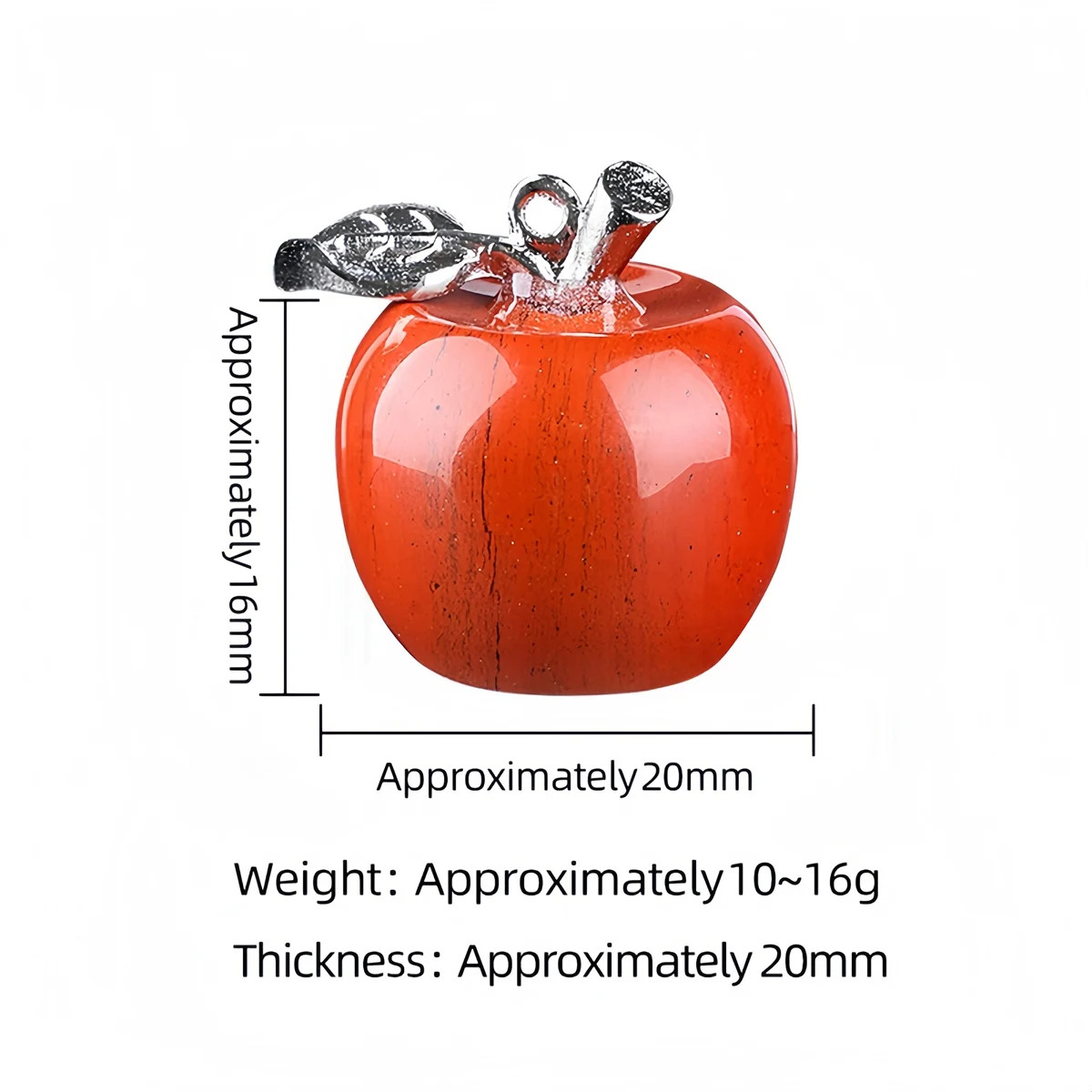 20mm Gemstone Apple Charm with Lobster Clasp Crystal Charmms Tag 6pcs in Bag