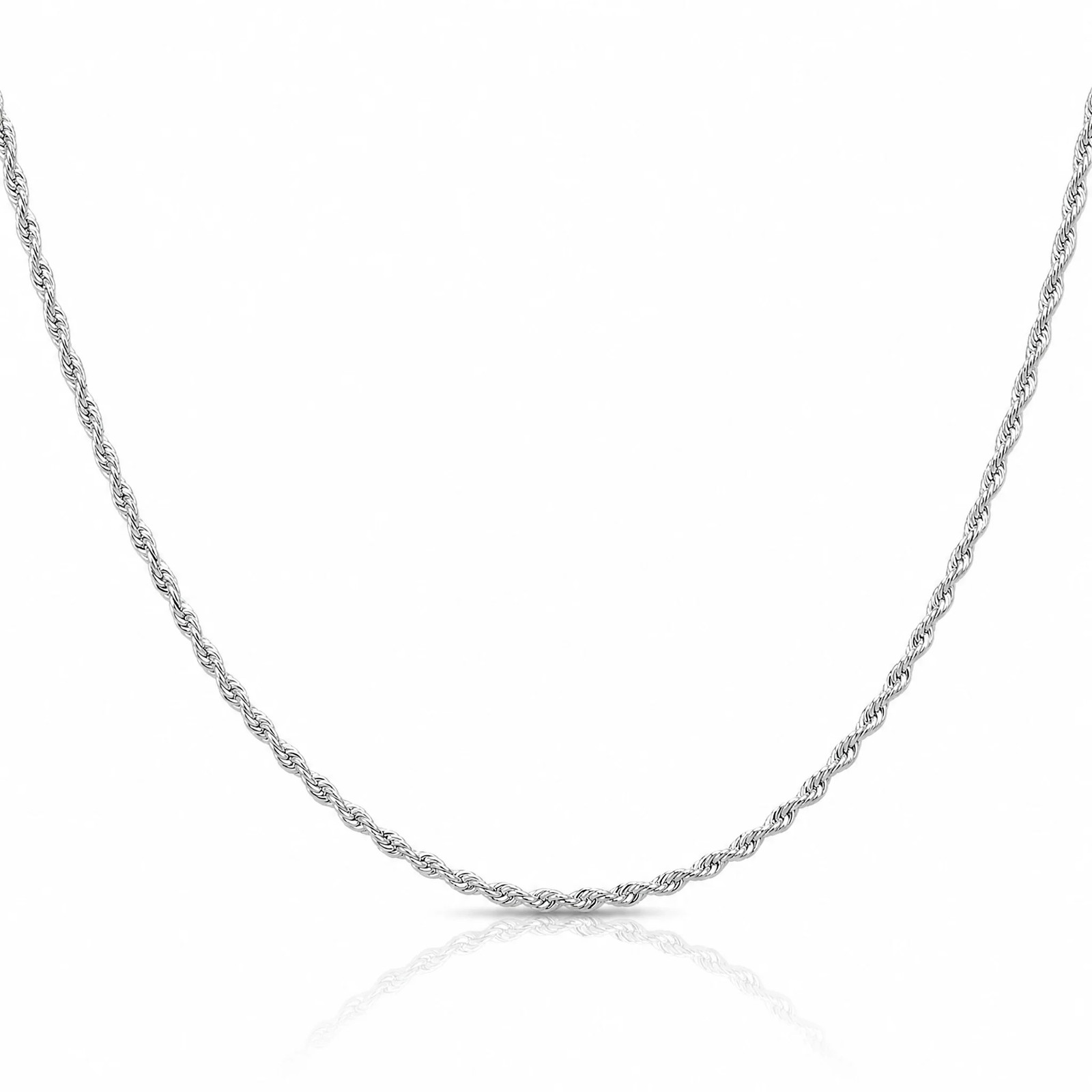 10K White Gold 1.85mm Diamond-Cut Quadruple Rope Chain Necklace 16″-30″