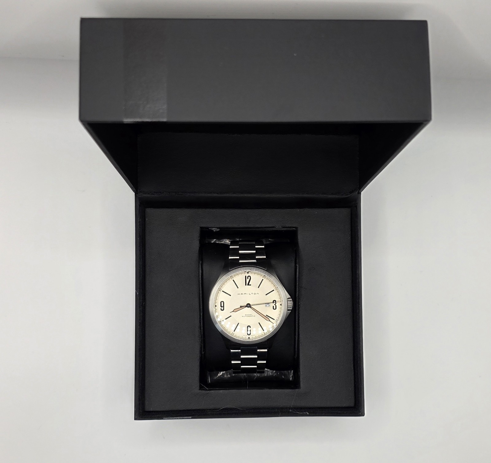 Hamilton Khaki Aviation Beige Men’s Watch, Stainless Steel Band And Leather