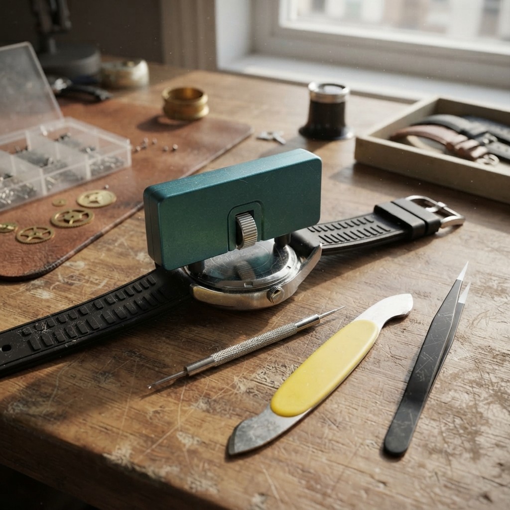 Compact Watch Maintenance Kit – Stainless Steel Pry Tool & Case Opener Included