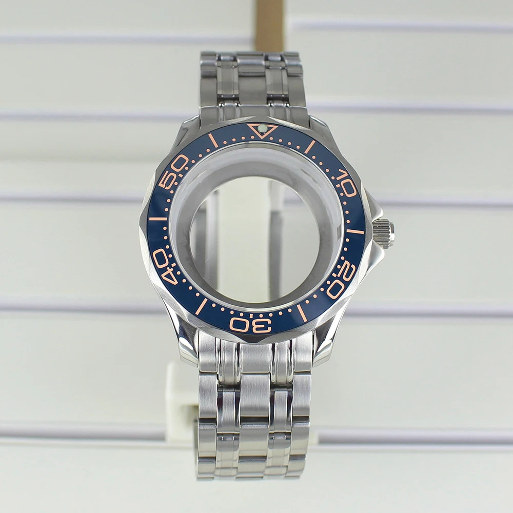 41mm Watch Case Bracelet Seamaster Mod Sapphire For Seiko NH35 NH36 NH38