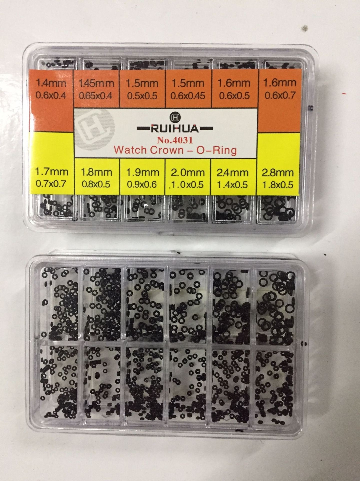 12-Size Waterproof Rubber Watch Crown O-Ring Gasket Assortment 1000Pcs 1.4-2.8mm