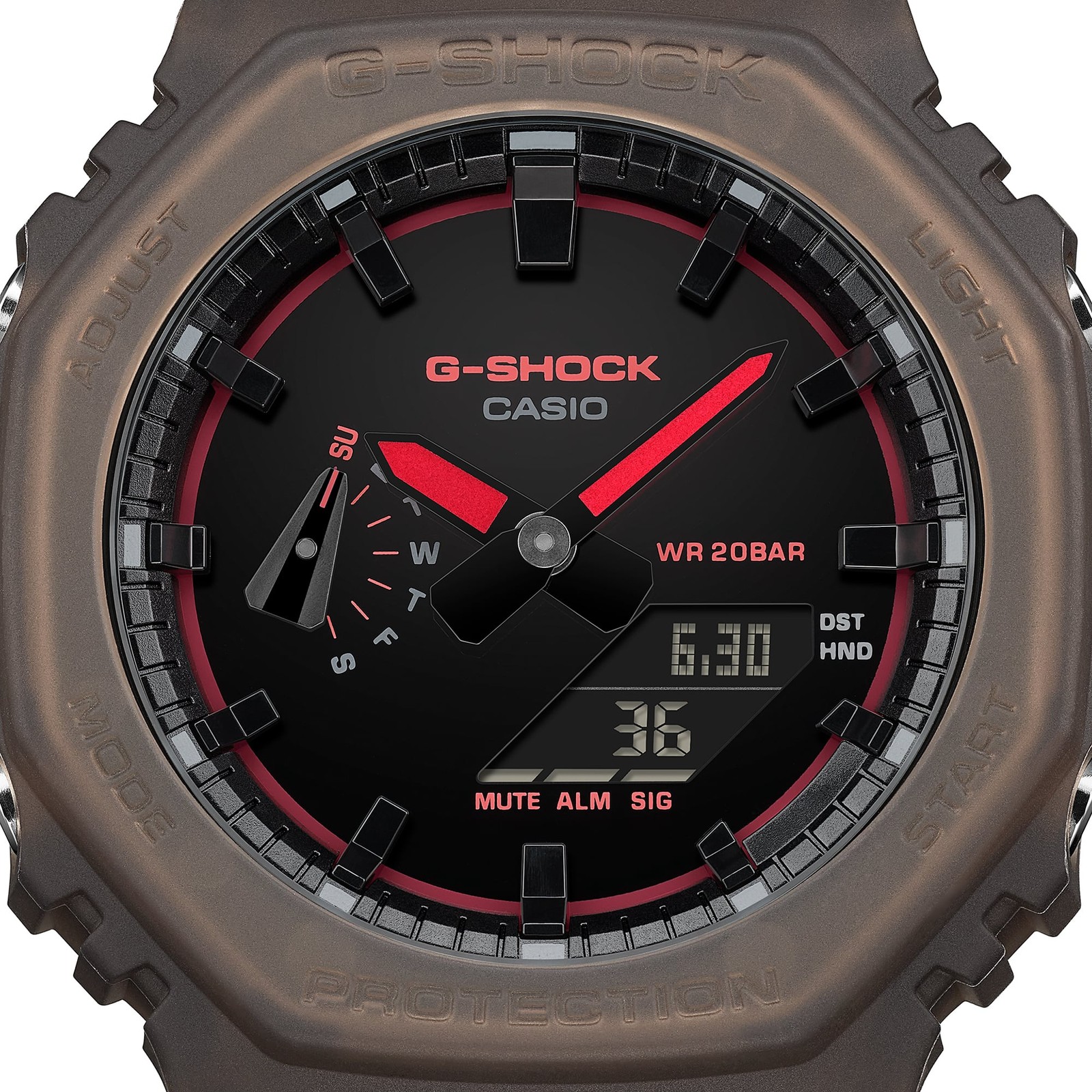 CASIO G-SHOCK GA-2100K-5AJF SMOKE LIGHT Analog Digital Watch Black Dial 45.4mm