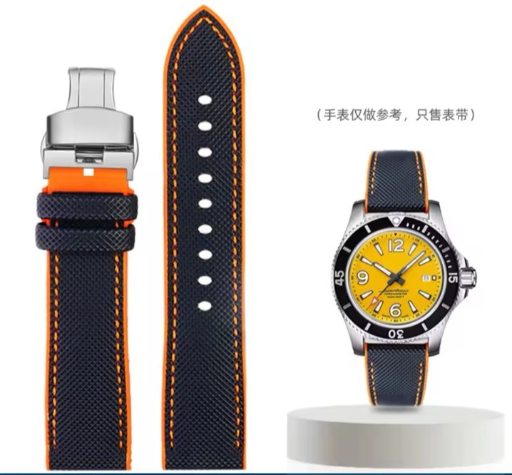 20/21/22/24mm Nylon Pattern Rubber Strap For TAG HEUER F1 Breitling Superocean