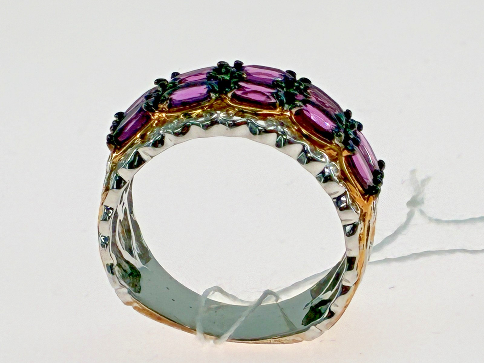 Michael Valitutti Gems en Vogue Color Change Garnet Gold Silver Palladium Ring 8