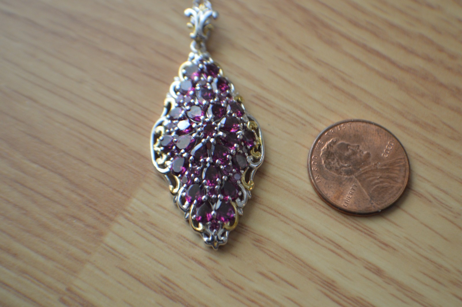 6.65ct Premium Ember Garnet Pendant with 20″ Chain Rhodium over Fine Silver