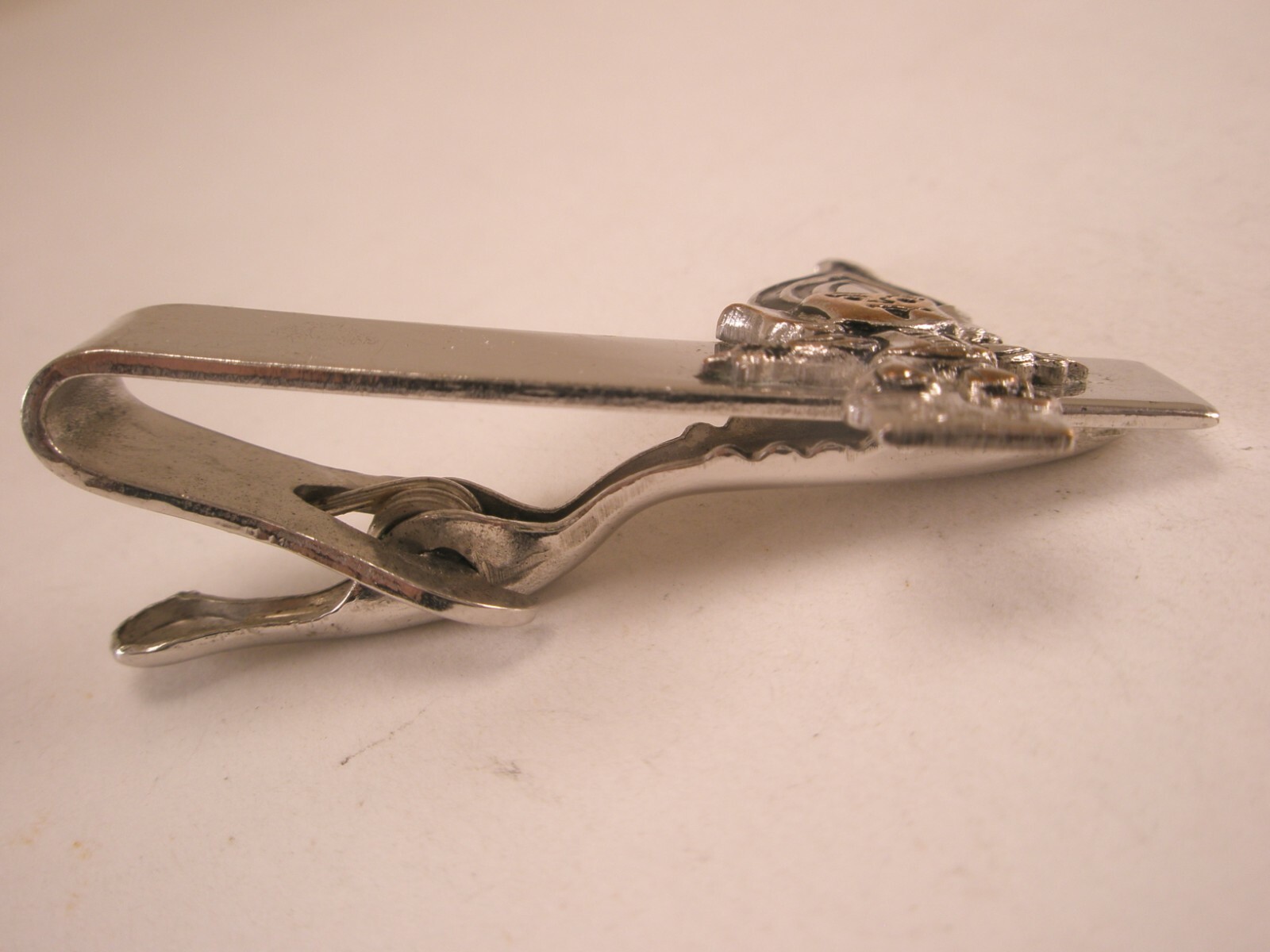 G.H. Flame Logo Mascot Vintage Tie Bar Clip gas genie advertising