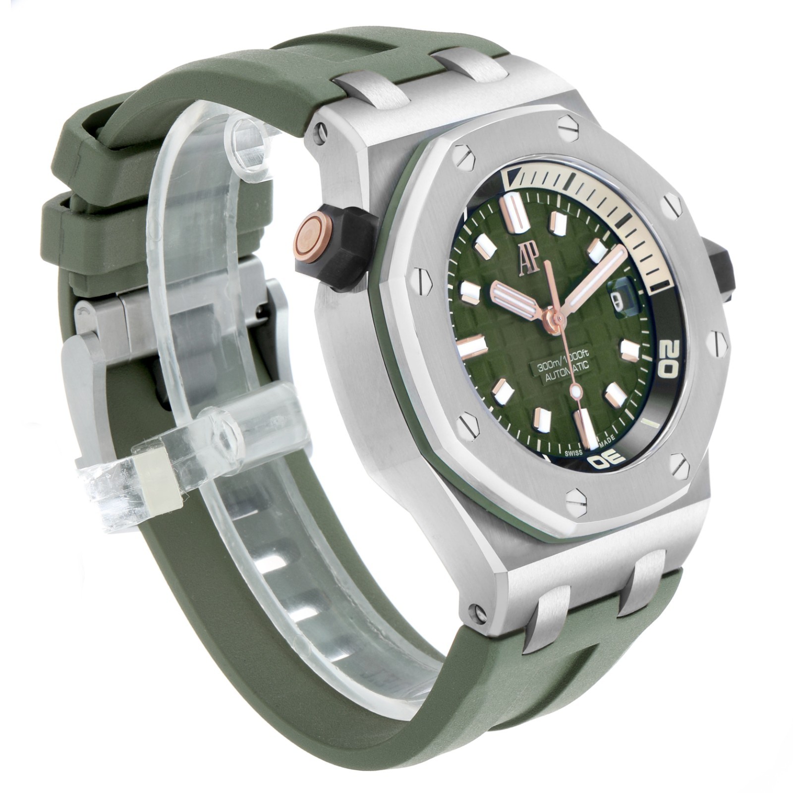 Audemars Piguet Royal Oak Offshore Diver Steel Mens Watch 15720ST Box Card