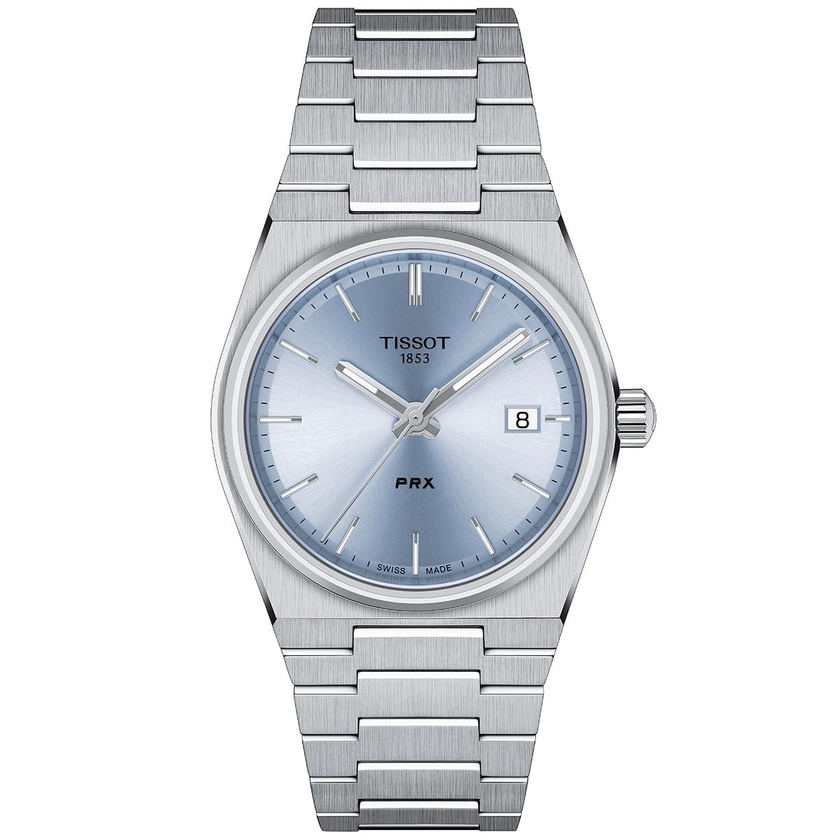 Unused TISSOT PRX T137.210.11.351.00 Light Blue Stainless Unisex Watch in Box