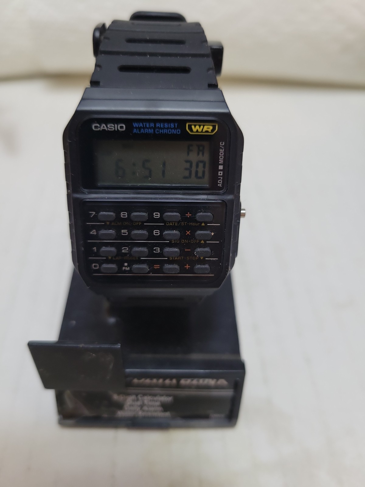 Casio CA-53W Databank Calculator Digital Quartz Watch, Black Resin, w/ Paperwork