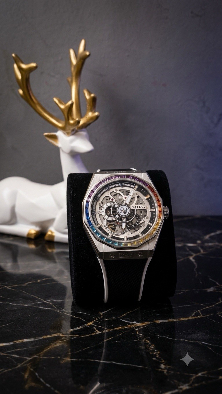 Noda Aero Series-1 43MM Stainless Steel White Skeleton Dial Automatic Watch