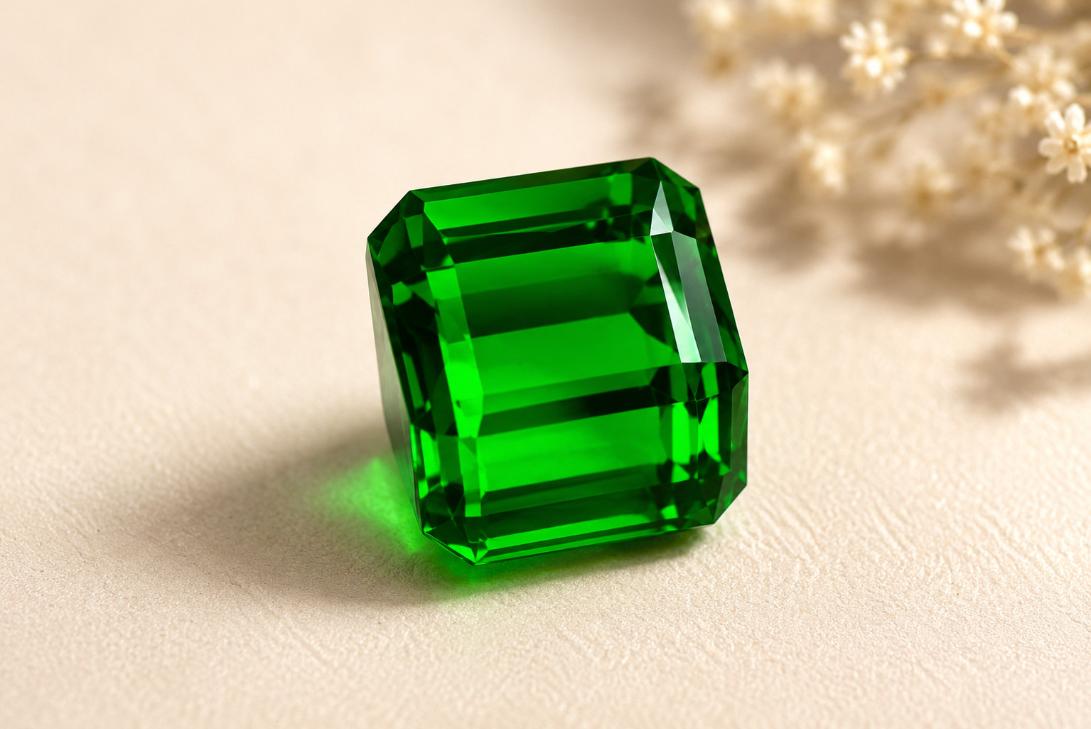 220CT Natural Green Garnet Cube Kenya Geometric Gemstone Certified 29x24x29mm