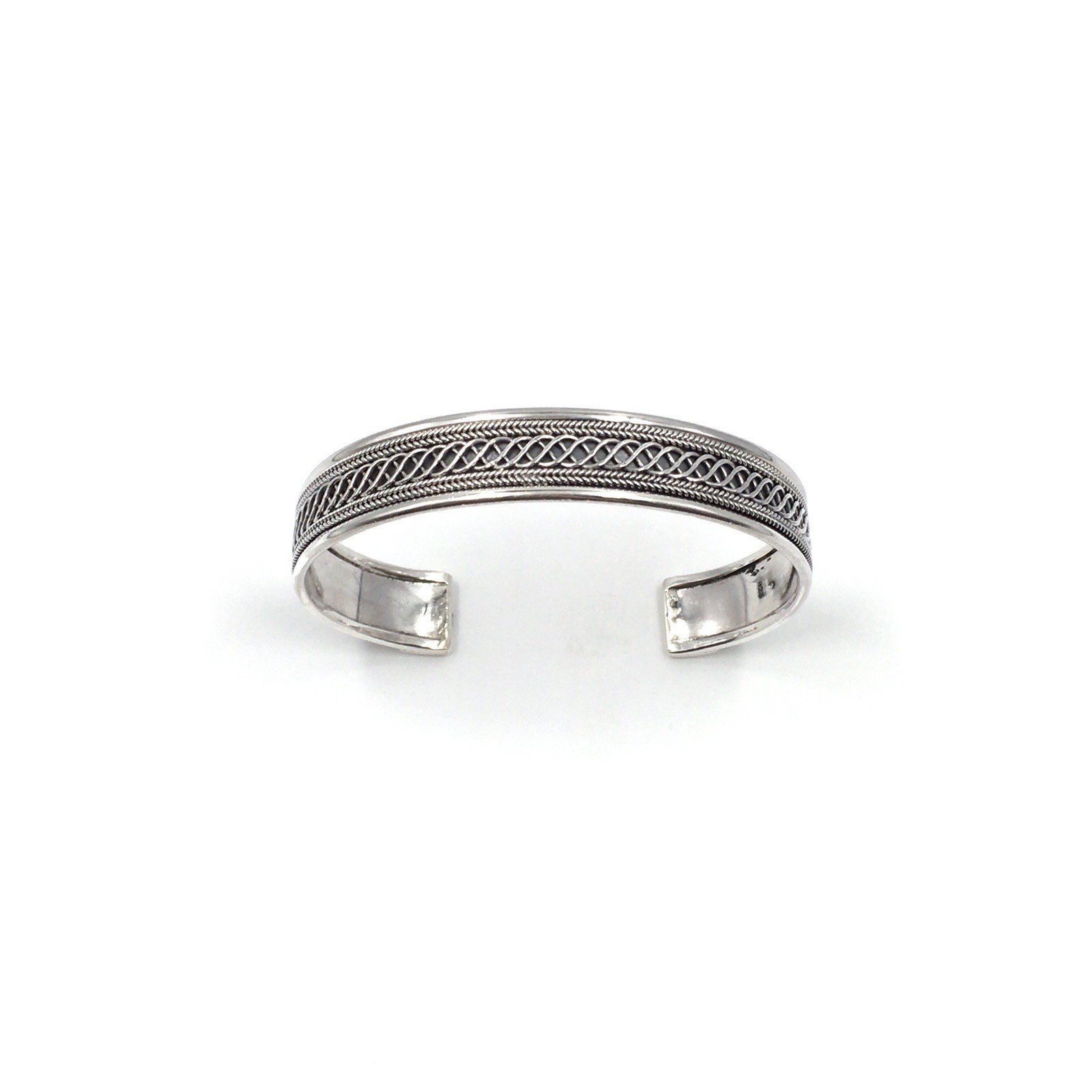 Modern Bangle 925 Silver 1.2cm Wide Bangle Solid Jewellery Bracelet 24g