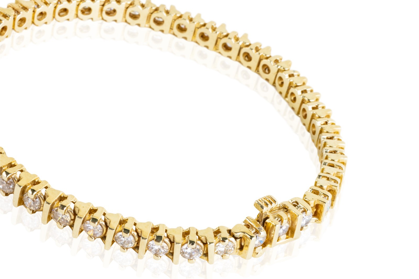 Vintage 3.54CT Diamond Tennis Bracelet in 14K Yellow Gold