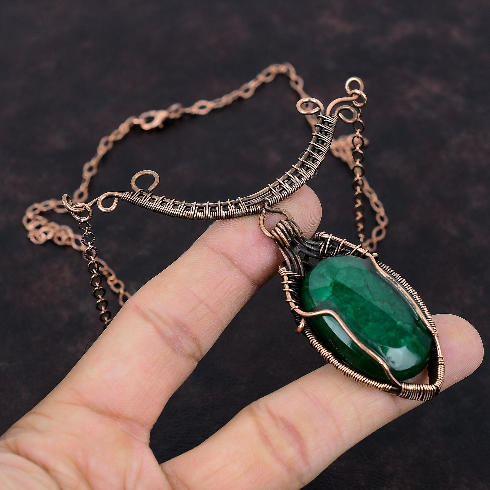 Copper Necklace Gift For Mother Wire Wrapped Necklace Adjustable Necklace 18.0″
