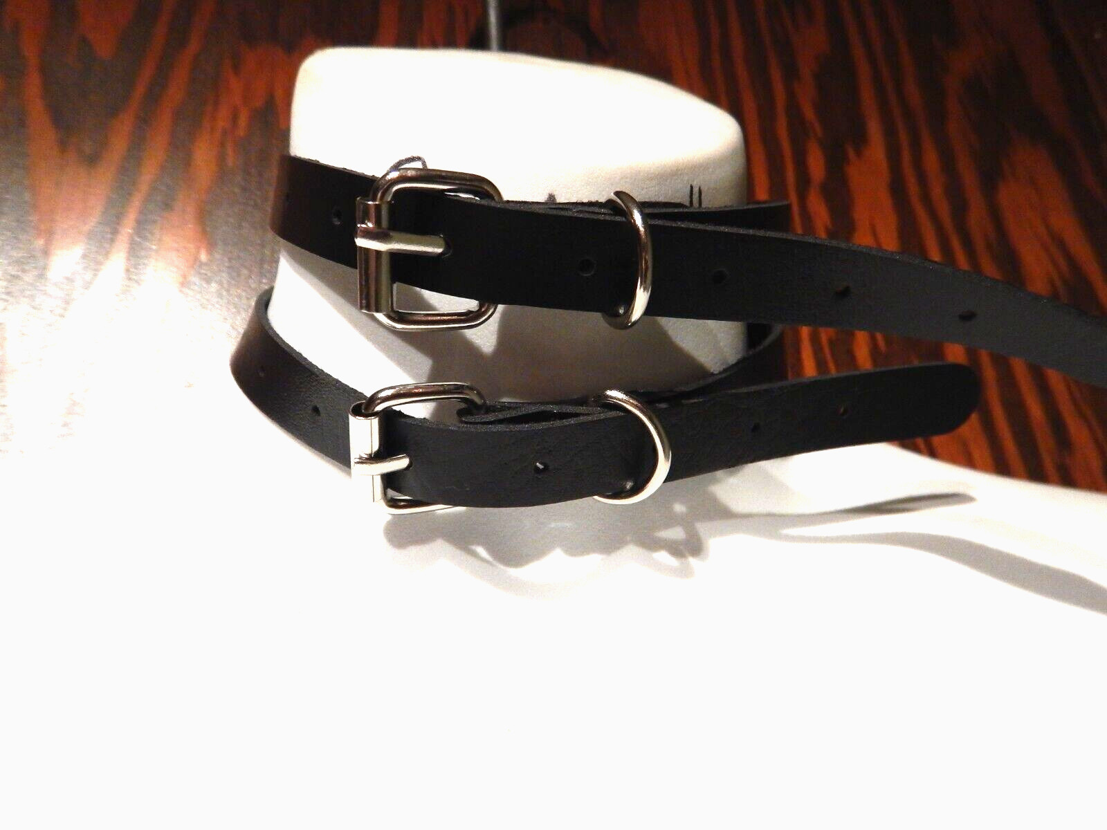 CORSET-LACED CHAIN COLLAR black pleather studded cage choker goth grunge punk Z8