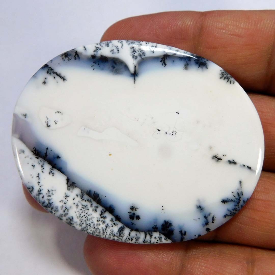 104.35Cts. Natural Gorgeous Dendritic Opal Oval Cabochon Reiki Healing Gemstone