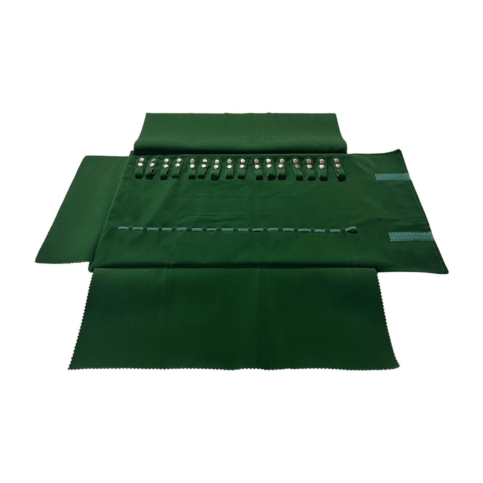 UnionPlus Velvet Travel Jewelry Roll Bag Organizer for Medium, Blackish Green