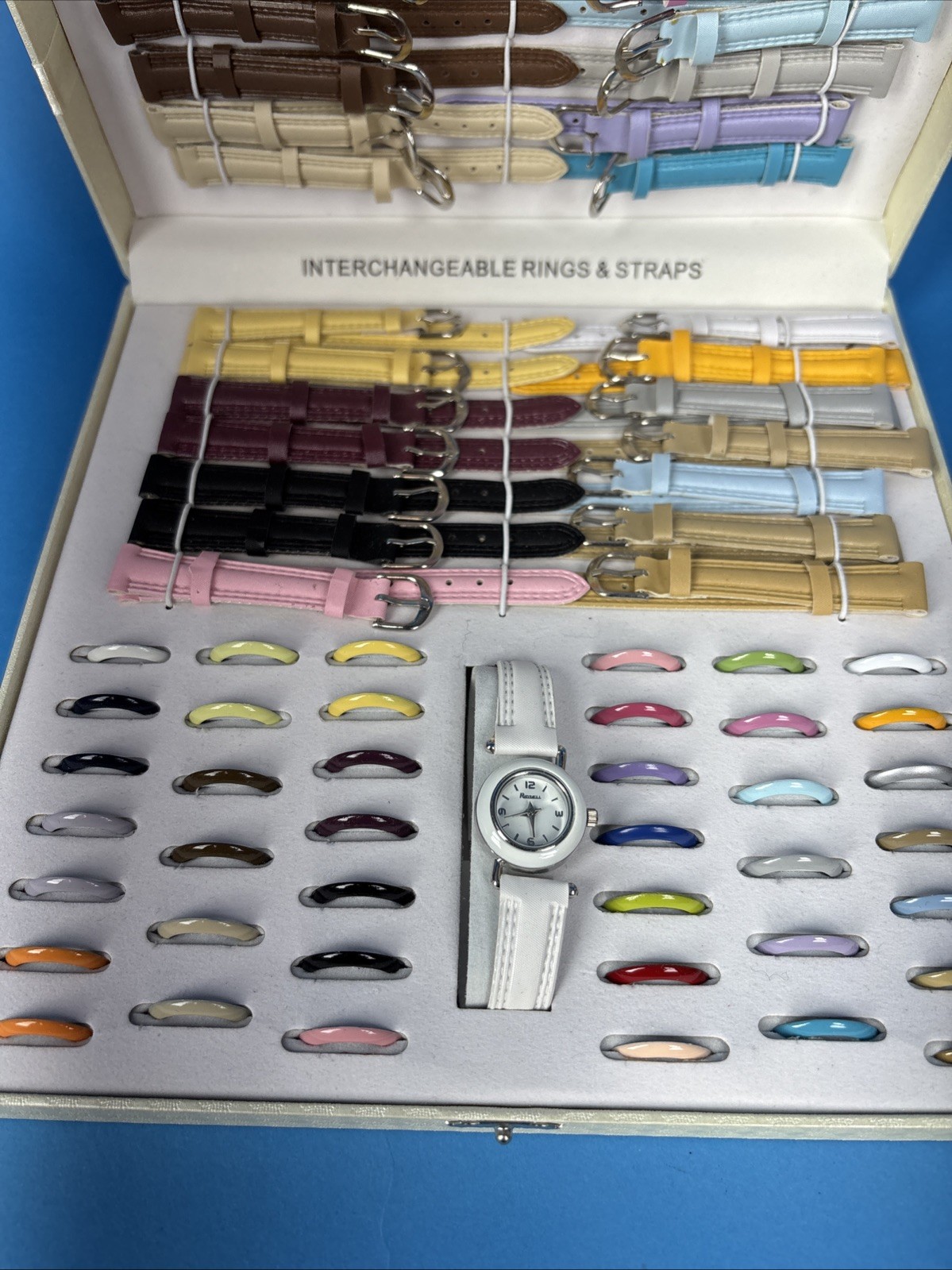 Vintage Raynell 80 Interchangeable Watch Set Multi Color Band and Bezels