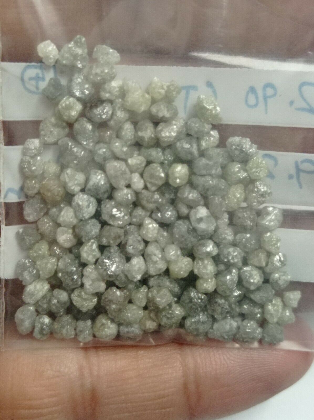 5.00 Ct Natural Silver Uncut Rough Diamonds | 3.00 to 4.00 mm Loose Diamond Lot