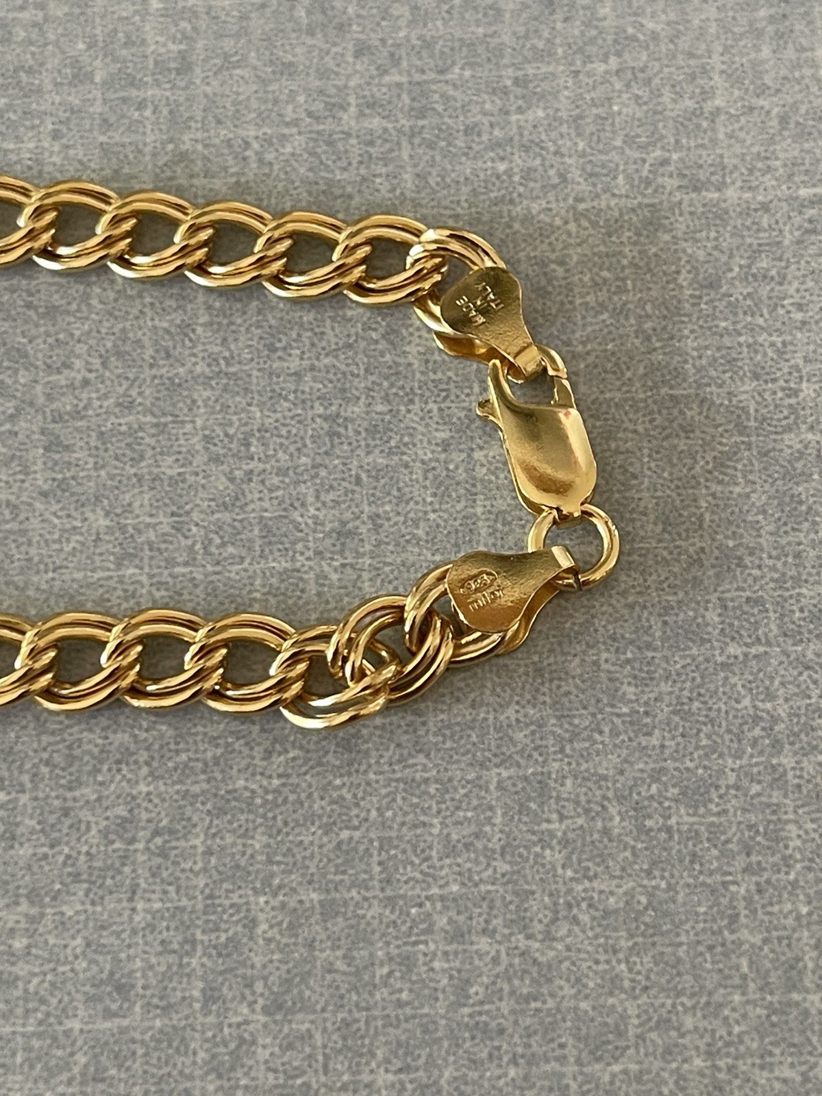 VTG Milon 24KT Gold Over 925 Sterling Silver 9 Gram Double Link Bracelet 7”