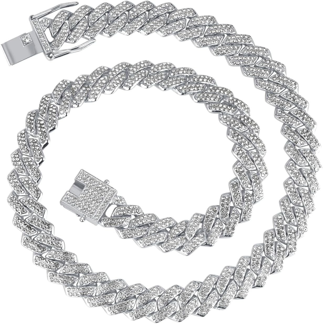 Cadenas de Titanium en Plata 925 Para Hombre Mujer Unisex Cadena Cubana Joyería