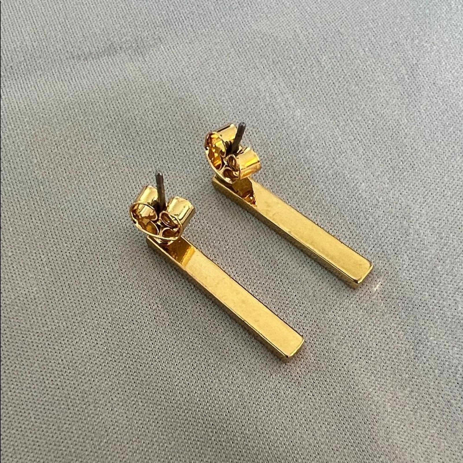 French Connection Gold-Tone Bar Earrings