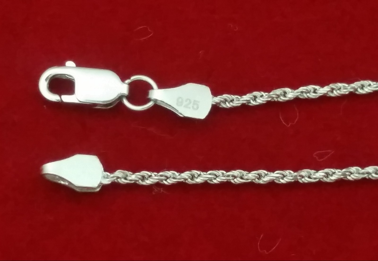 Solid .925 Sterling Silver Diamond Cut Twisted French Rope Chain Necklace Anklet