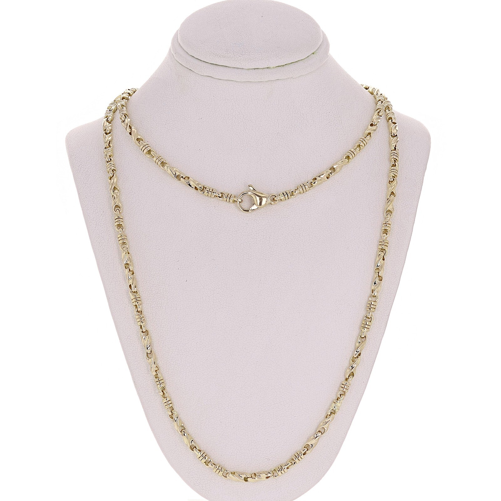 10k Yellow Gold Solid Handmade Fashion Link Necklace 24″ 3.5mm 35.4 grams
