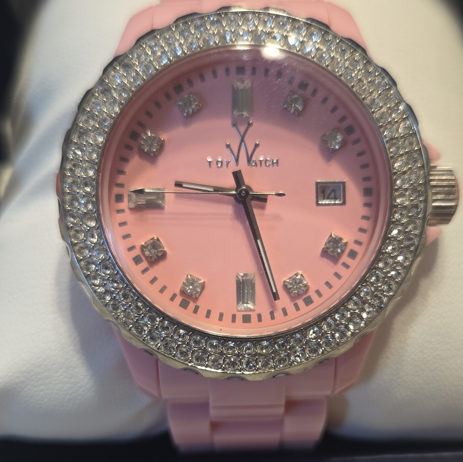 ToyWatch Women’s Pink Analog Quartz Watch, Plastic Bracelet, Date, 50m 5 ATM