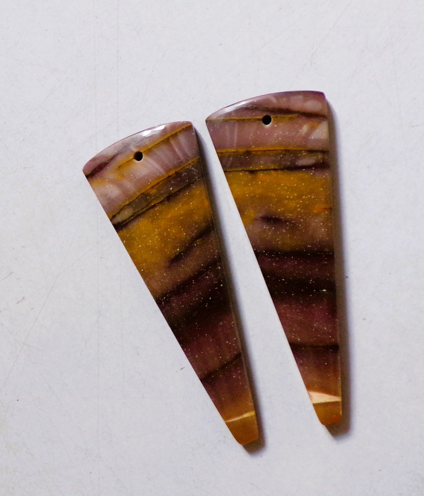 43.50 Cts Natural Mookaite Drilled Cabochon Match Pair Gemstone 47X17.5MM 26