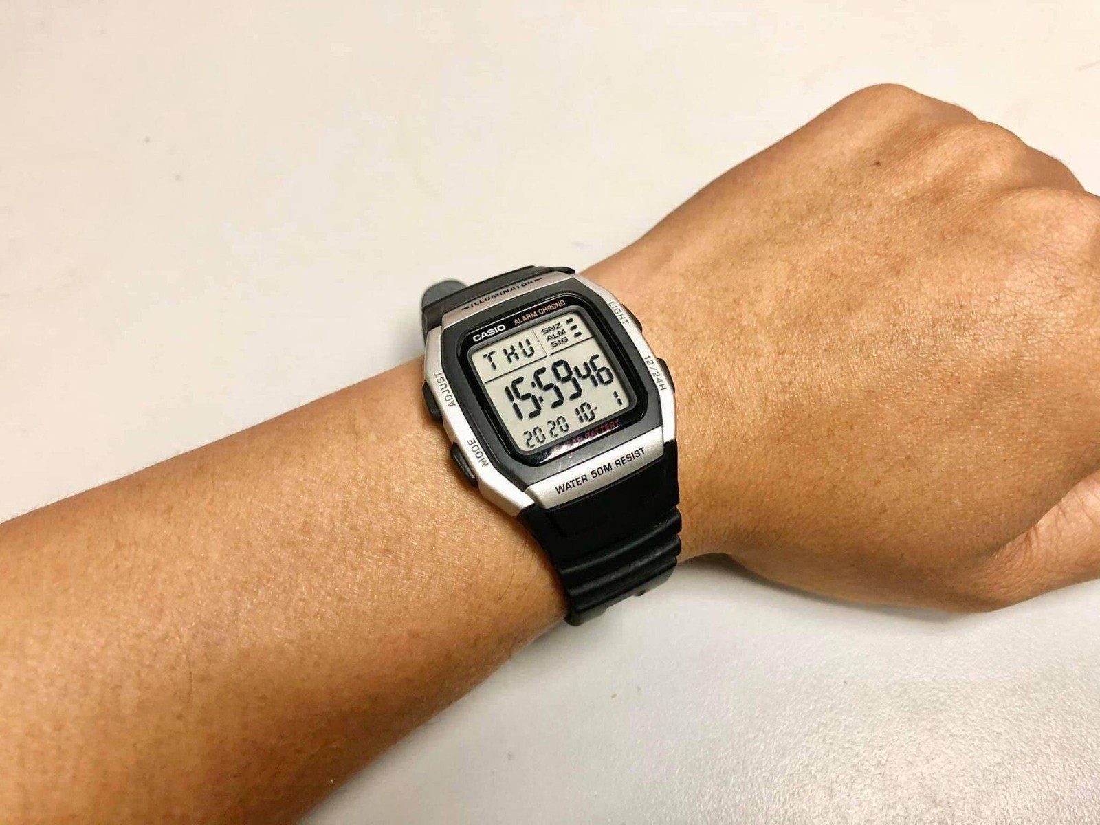 Casio W-96H-1AV Digital Sport 50M WR Alarm LED Backlight Afterglow Stopwatch