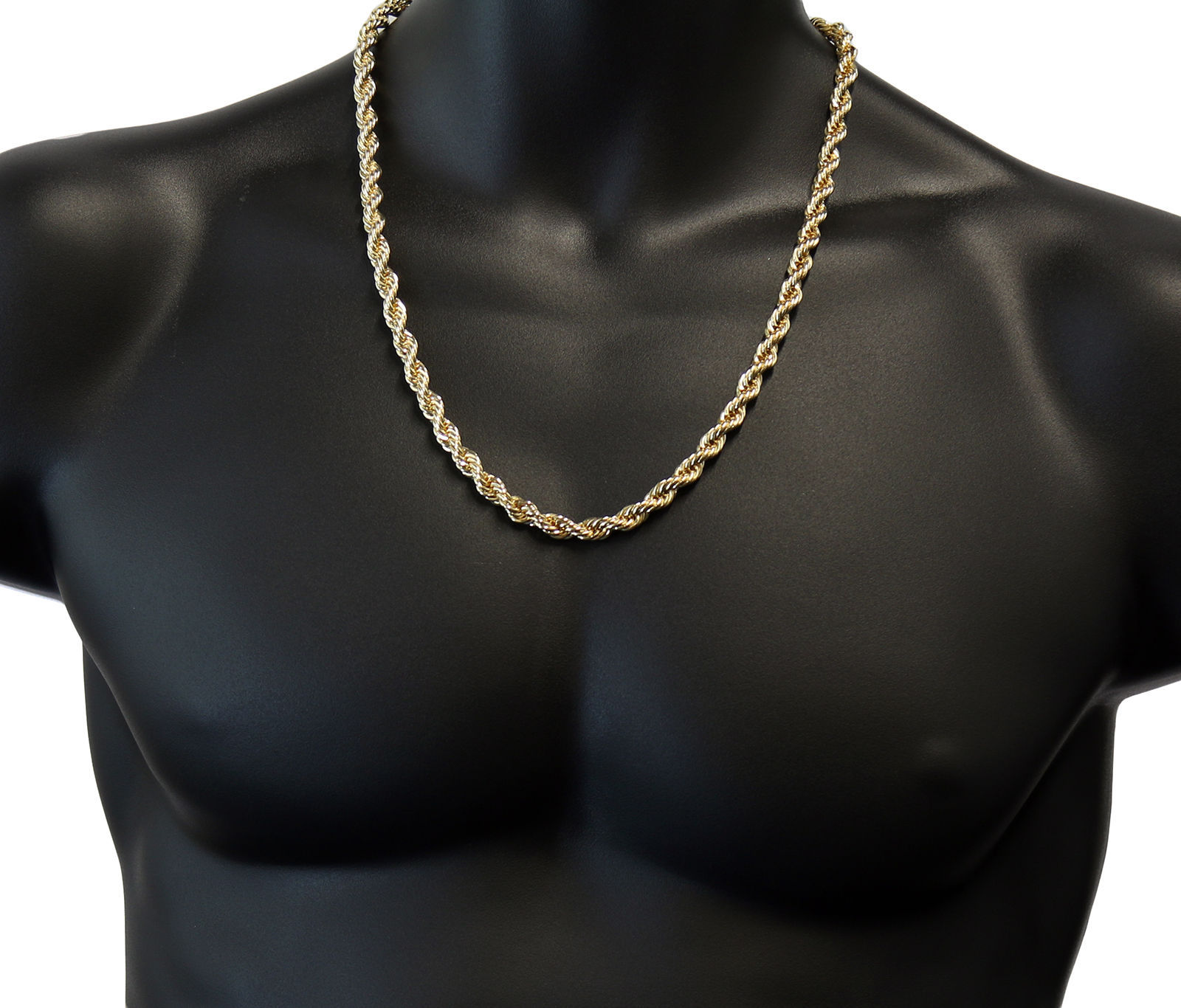 14K Gold Plated High Fashion 24″ inch Italy Rope Chain Necklace 2.5 mm-10 mm