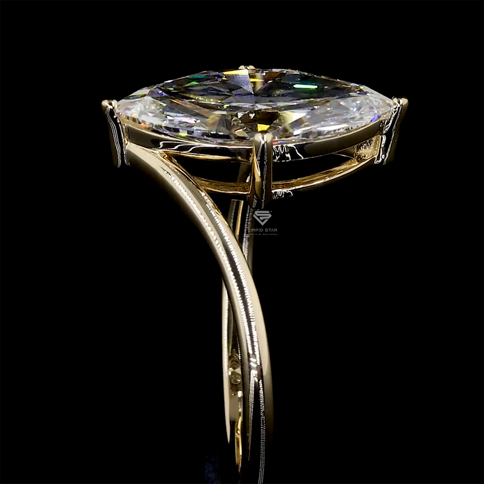 2.40CT Marquise Cut Lab Grown Diamond Ring G VS1 IGI 14K Yellow Gold Size 6