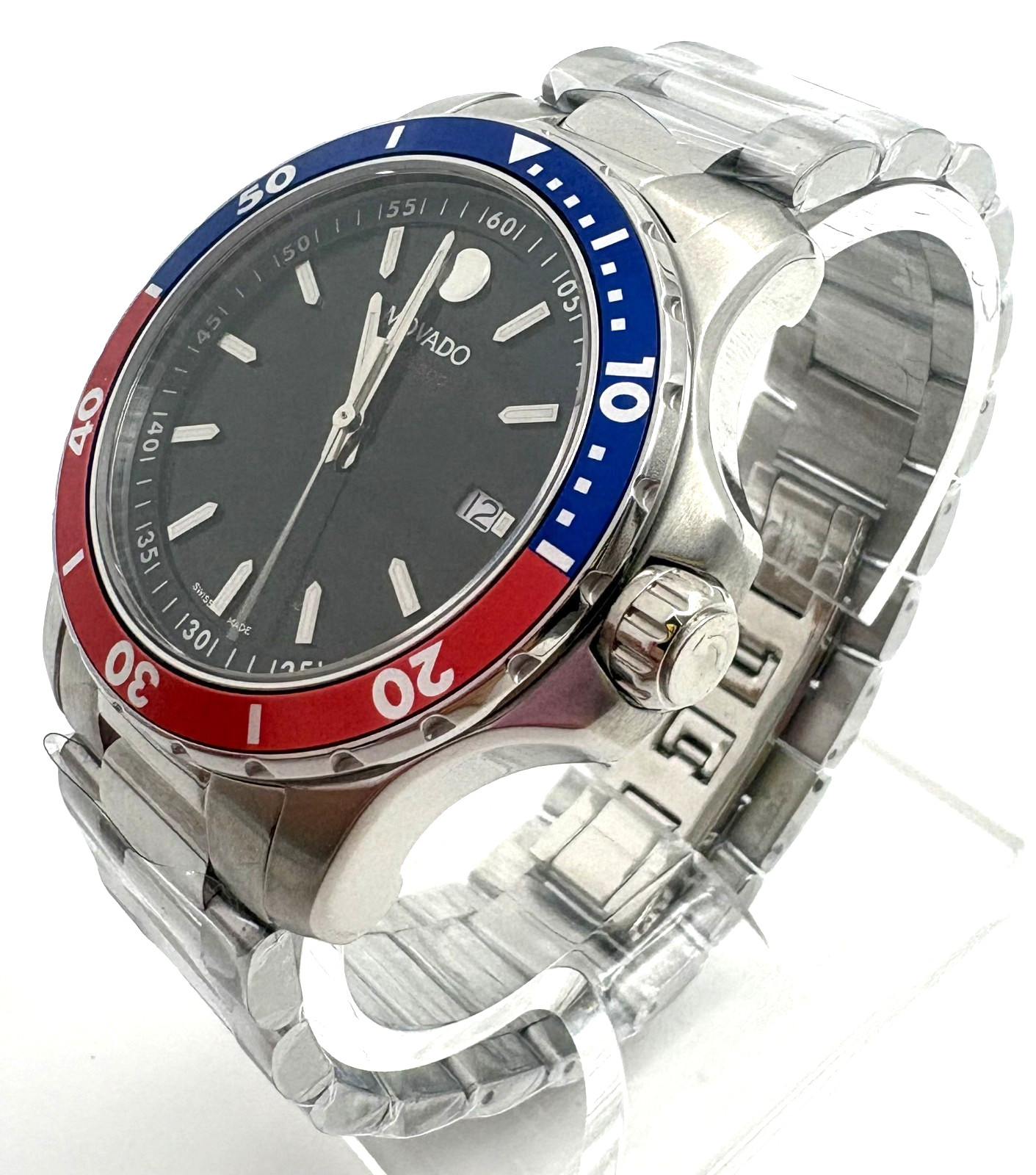 MOVADO 2600152 Series 800 Black Dial Pepsi Bezel 40mm Men’s Quartz Watch