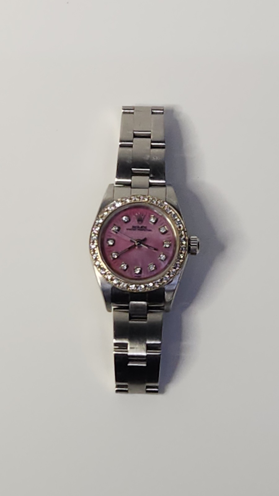 2000 Rolex Oyster Perpetual 76030 Ladies Watch 24mm SS Diamond Bezel