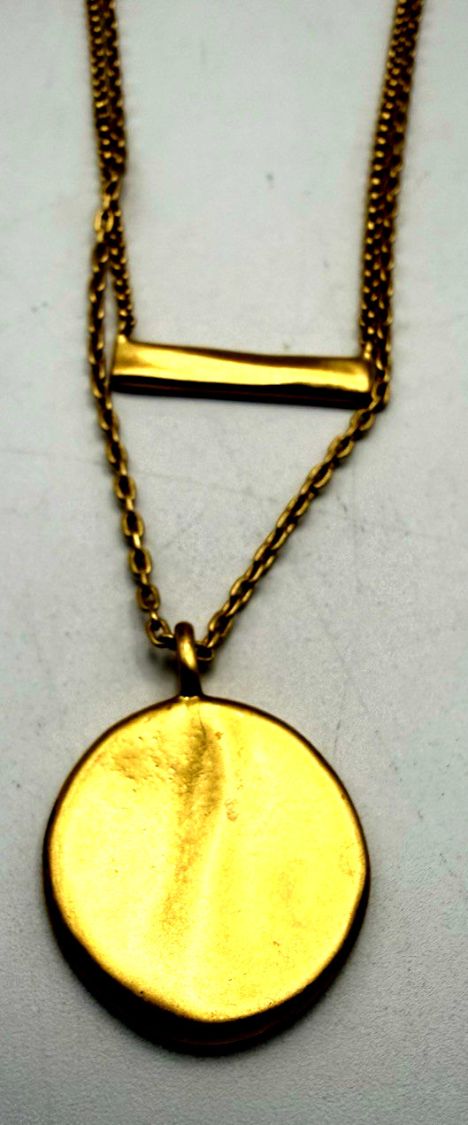 NWT MADEWELL Gold Tone Coin & Bar Pendant Necklaces ~ Wear together/separately