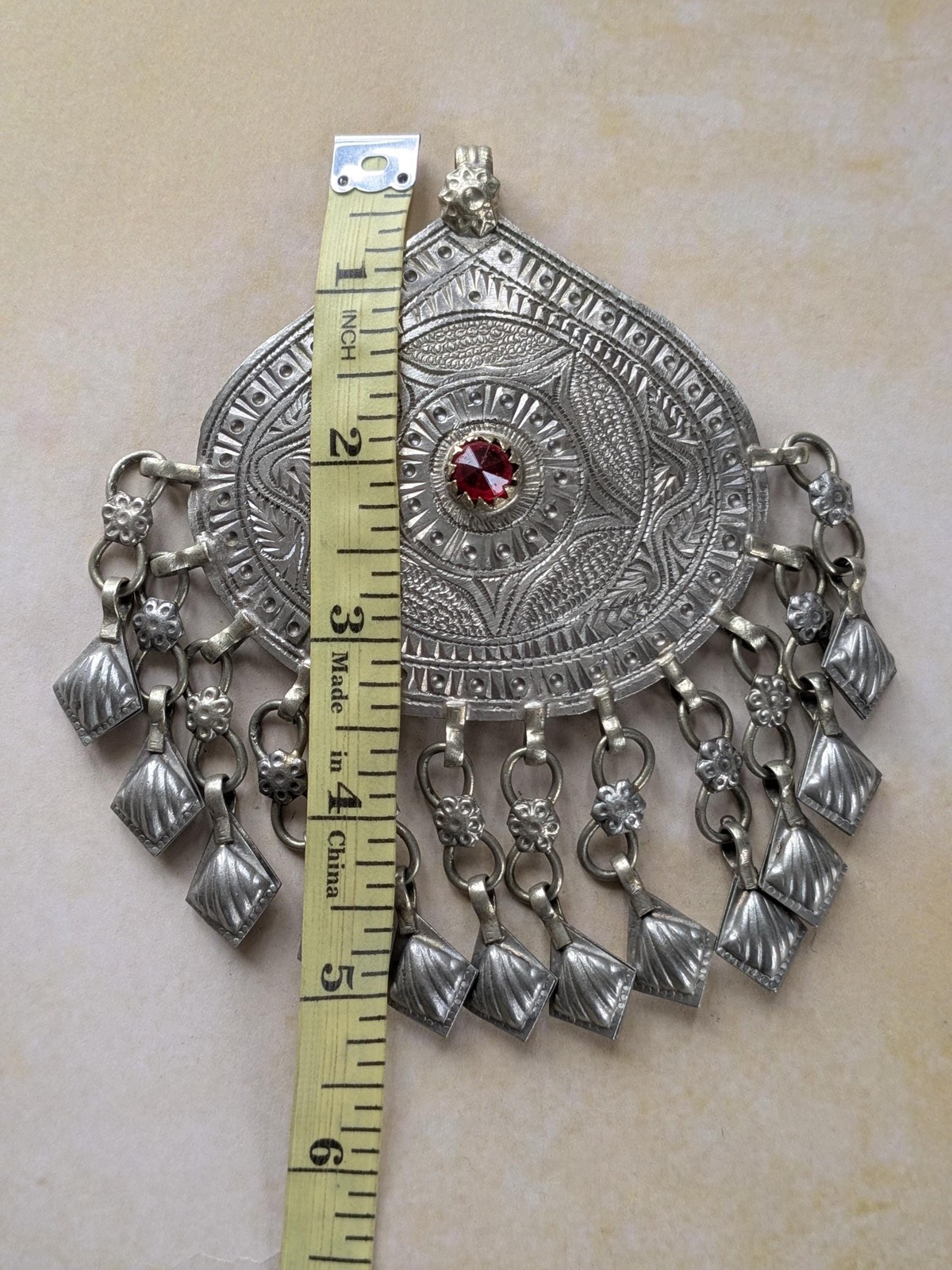 Tribal Pendant from Kashmir Jingling Dangles Big Focal (20261)