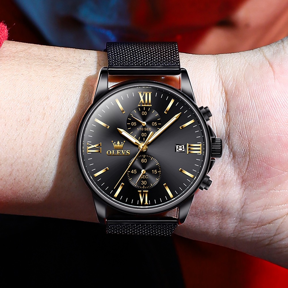 OLEVS 2886 Luminous Multifunctional Male Popular Steel Classic Quartz Watch