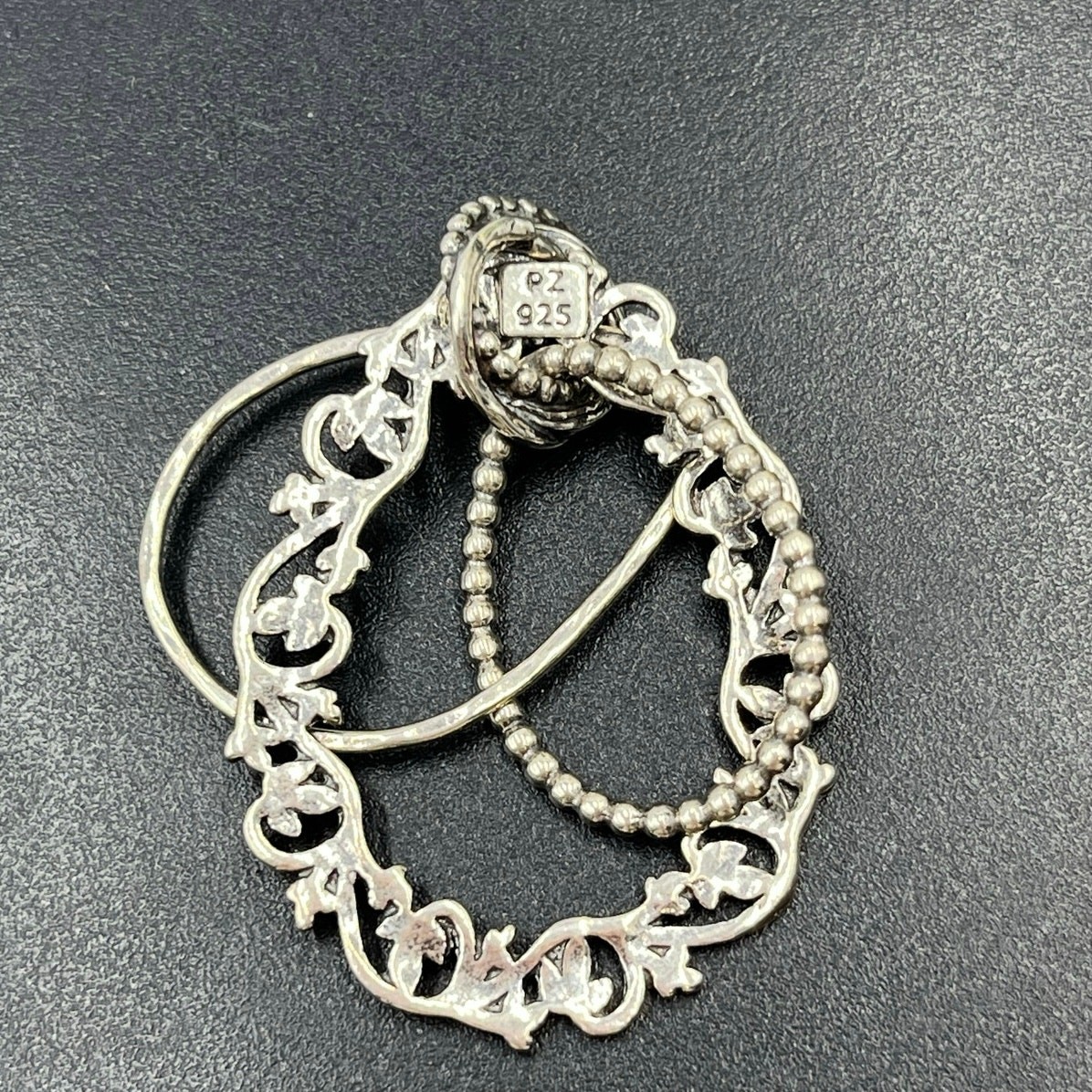 PZ Paz Creations Israel Sterling silver 925 Floral Filigree Balls Pendant