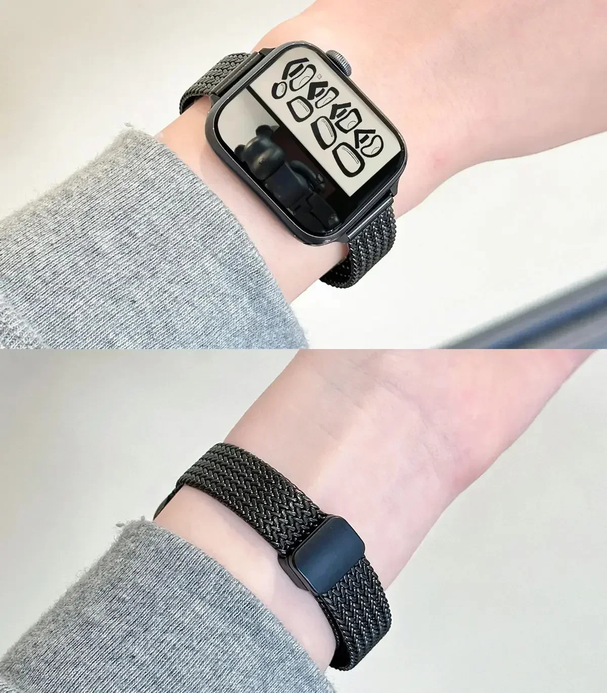 Women Slim Steel Strap Magntic Loop Watch Band 38mm 40mm 41mm 42mm 44mm 45mm