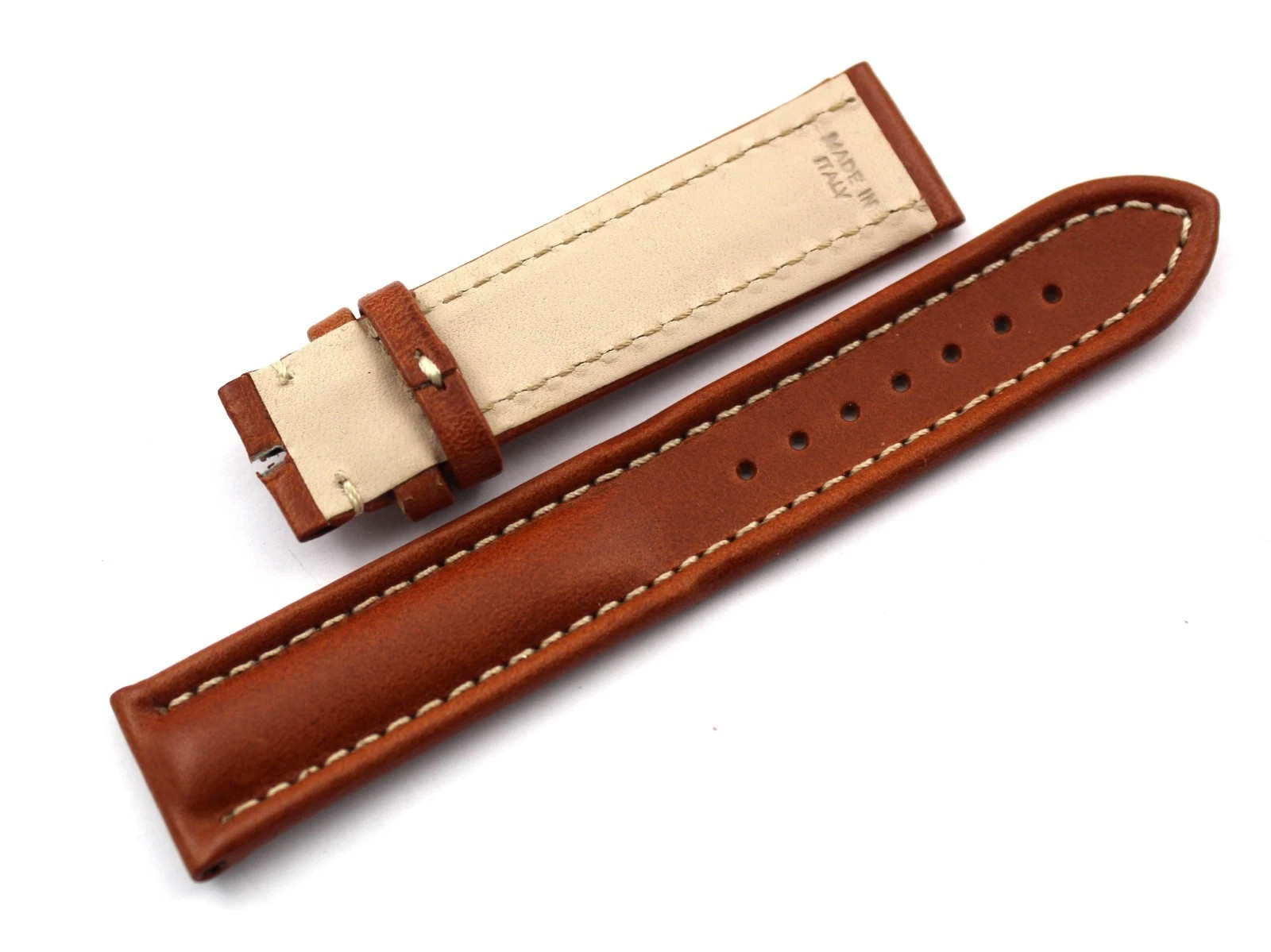 Handmade Brown Leather Strap 20/18mm Handmade Made Italy New