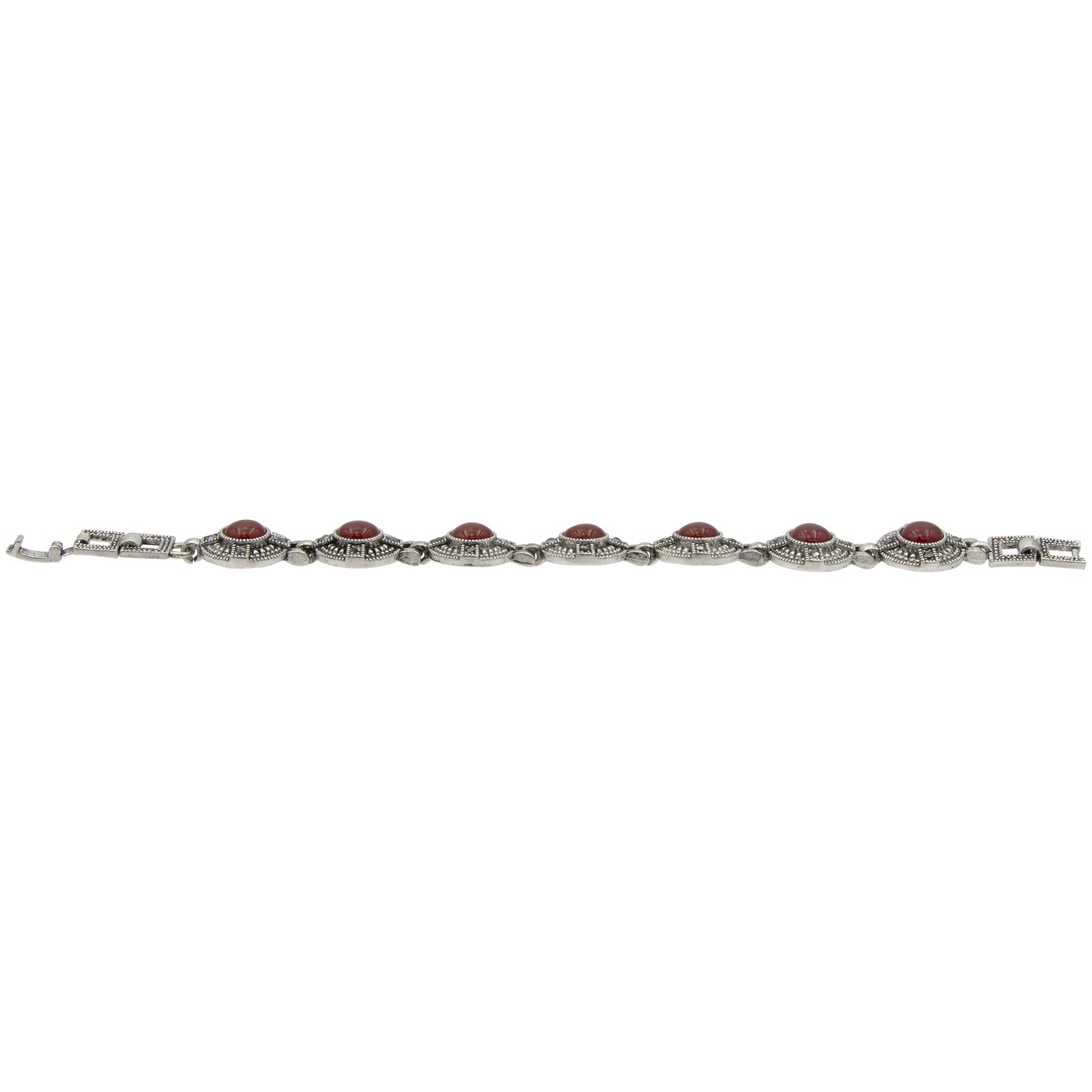 Canyon Sky Vintage Style Red Carnelian and Marcasite 7″ Bracelet